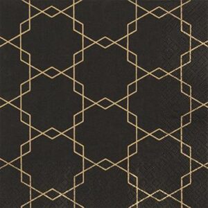 Servíettur Art Deco Black 33x33 (12)