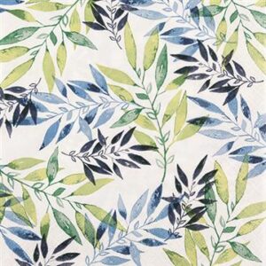 Serv.Watercolour leafs green 33x33 (12)