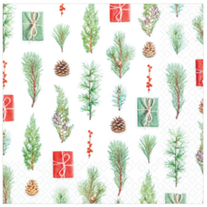 Servíettur Gifts and branches 33x33 cm (12)