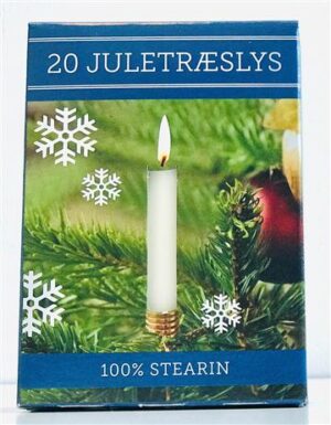 Jólatrékerti lítil sterin Hvít 20stk (24)