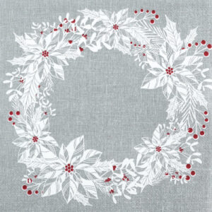 Servíettur Scandi wreath 33x33 cm (12)