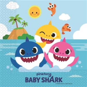 Baby shark servíettur 33x33 20 stk (30)