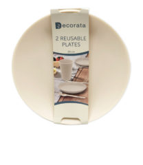 Ecorata fjölnota plastskál beige 20cm 2st (8)