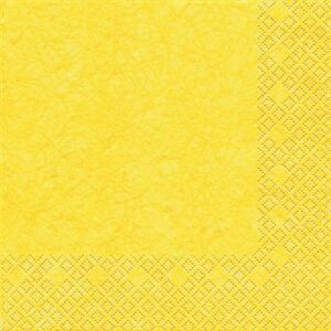 Kaffi servíettur gular 25x25 (12)