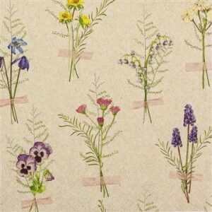 Servíettur Spring Herbarium 33x33 (12)