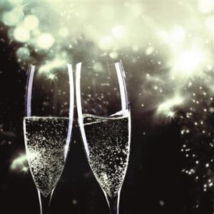 Servíettur New year silver 33x33 cm (12)