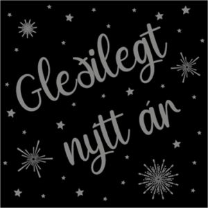 Servíettur Gleðilegt nýtt ár silfur 33x33 20stk (12)