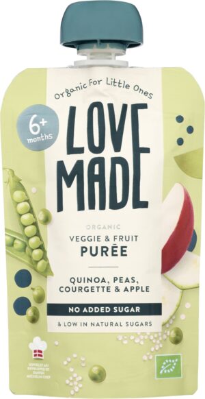 LoveMade skvísa - Mauk - quinoa, baunir, kúrbítur, epli, 6+ mán (7)