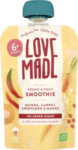 LoveMade skvísa - Mauk - quinoa, gulrætur, maískorn, mangó, 6+ mán (7)