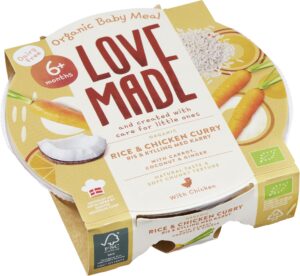 LoveMade barnamáltíð - Kjúklingur í karrí og hrísgrjón, 6+ mán (5)
