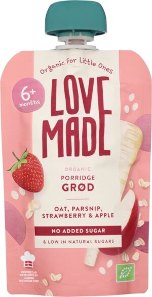 Love Made skvísa - Gautur - hafrar, nýpa, jarðarber og epli, 6+ mán (7)