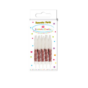 Afmæliskerti Rose Gold Spiral 10stk (12)