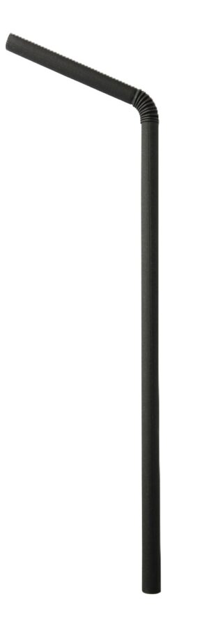 Fibre Black Bendable Straws Wrapped 6x240mm 160st (20)