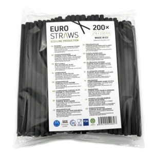Fibre Black Straws 8x230mm 200st (20)